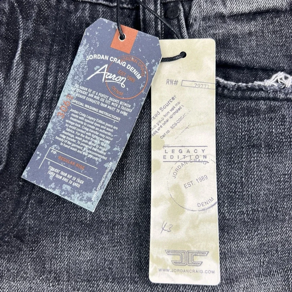 Jordan Craig Legacy Edition Aaron Jeans Men's 36x34 Black Distressed New